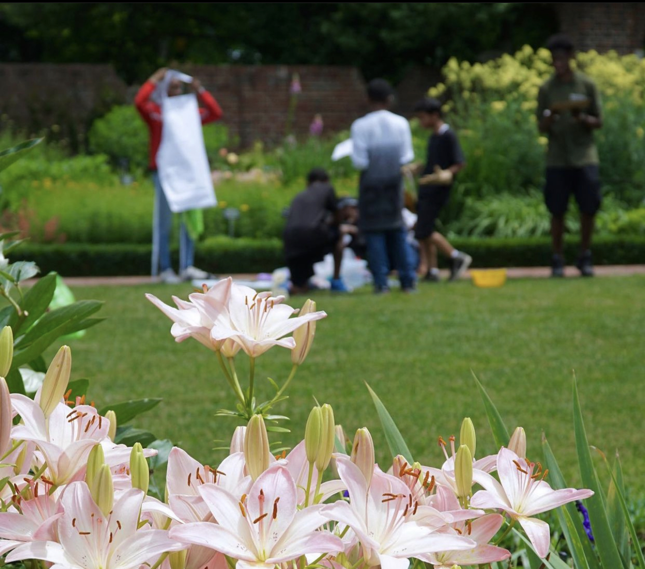 Flowers at a community center in Flint, Michigan